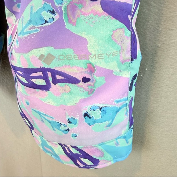 Obermeyer - little girls Snoverall print Insulated ski Bibs 
Snow winter pants 5 - Picture 5 of 5